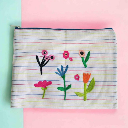 Pouch recycled XL plastic 6 flower Tape