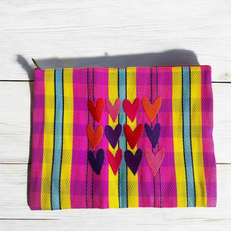 Pouch recycled plastic XL 12 Hearts