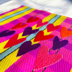 Pouch recycled plastic XL 12 Hearts