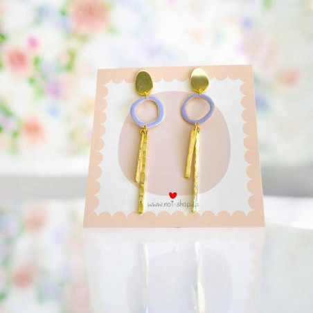 Earrings ART N bead viola 2 sticks