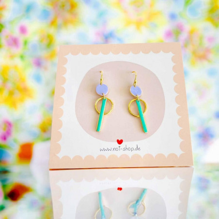 Earrings ART N bead viola mint circle