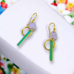 Boucles d´Oreilles ART N bead viola mint circle