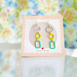 Boucles d´Oreilles ART N bead viola geometric enamel