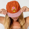 Canvas Trucker Rust Folk Flower
