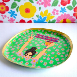 Trinket dish tray good day