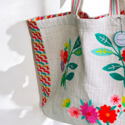 Shopper SLUB Natural Flowers
