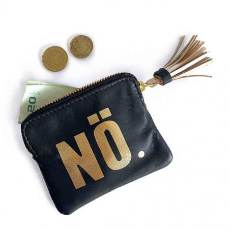 Mini zip Wallet Leather NÖ black