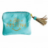 Mini zip Wallet Leather Be Positive ltblue