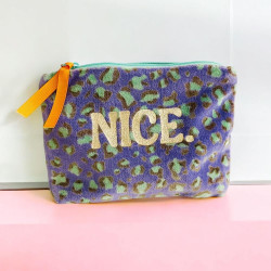 Pochette Zip Velvet Leo Words