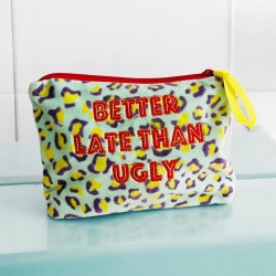 Pouch Zip Velvet Leo Words