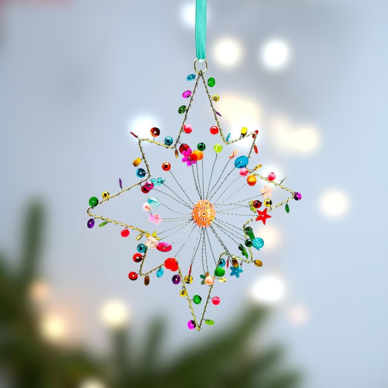 Dekoration FUNKEL Xmas Stern Flash 15 multi S