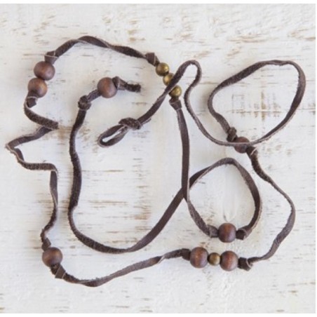 Armband + Halskette JM Leath. Wood