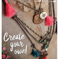 Bracelet + necklace JM Leath. Wood