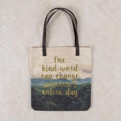 Tote Shopper Indi Blue Kind Word