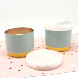 Tischdeko Kerze-Slow., Marmor