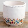 Übertopf Terra Cotta cream floral border XL- SALe