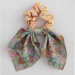 Scrunchie Mixed Print Tie Pnk/Grn