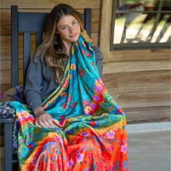 Decke Cozy Turquoise border