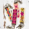 Keychain Embroidered Coral Floral