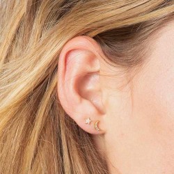 Ohrringe Tiny Studs Star & Moon