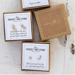 Ohrringe Tiny Studs Star & Moon