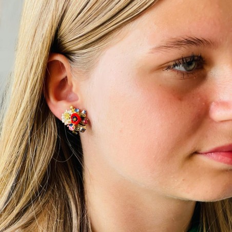 Ohrringe Pompadour flower orange