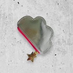 Münztäschchen Cloud Leder silber