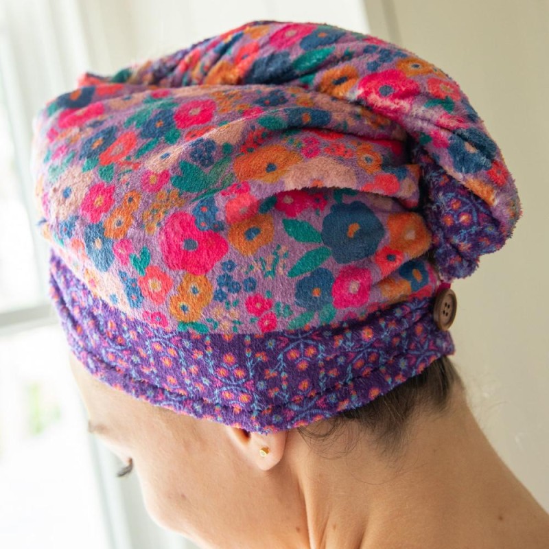 Hair Towel Wrap Yellow Floral