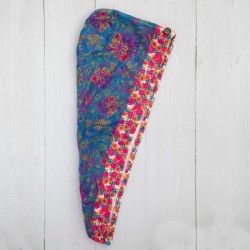 Hair Towel Wrap Microfiber - Teal Floral