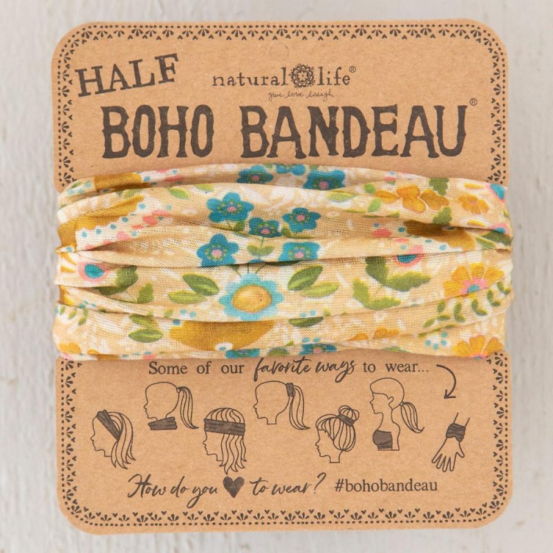 Stirn- und Haarband Boho Half Bandeau Mandala Light Grey