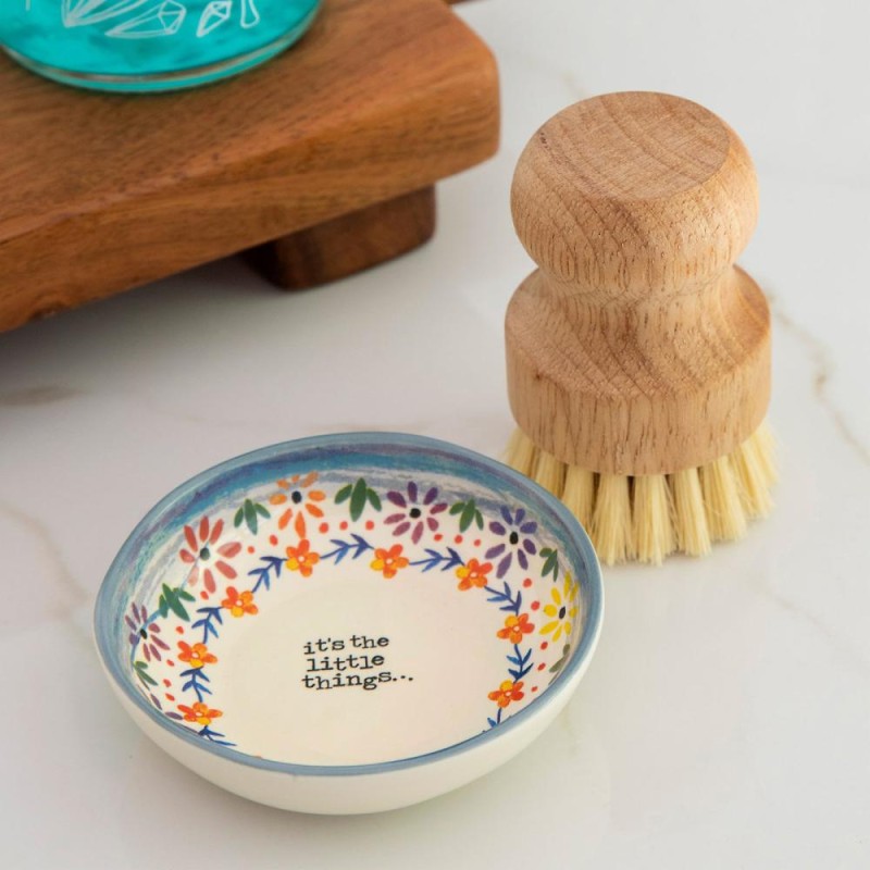 Hand brush with ceramic bowl in set