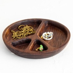 Peace sign wooden bowl