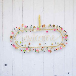 Dekoration FUNKEL Welcome oval multi sparkle