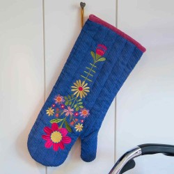 oven glove folk flower