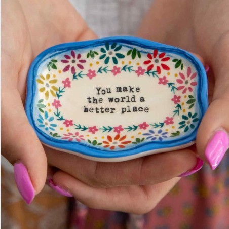 Mini ceramic dish Artisan You make the world