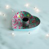 Kerzenhalter Heart Print turq Raster sale
