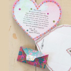 Book Of Letters Envelope Light Blue Hearts