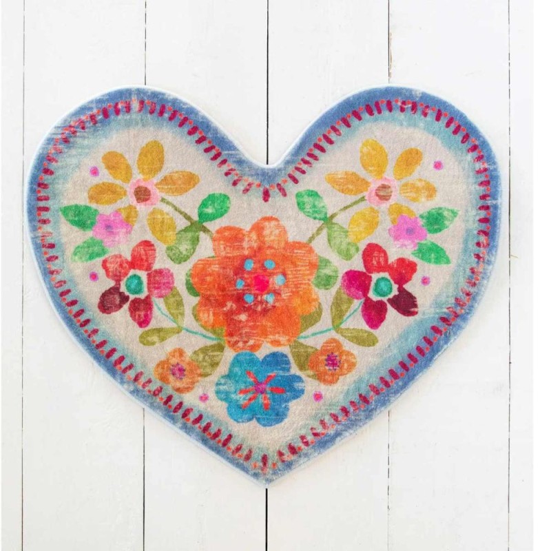 Foot Mat 2x3 Dove Grey Heart