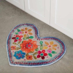 Foot Mat 2x3 Dove Grey Heart