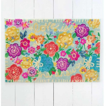 Foot Mat 2x3 Dusty Blue Love