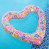 Live happy pool float pink heart