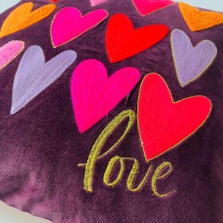 Cushion cover 12 heart 5050 Samt