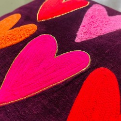 Cushion cover 12 heart 5050 Samt