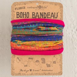 Boho Bandeau Fleece Stirnband Rainbow