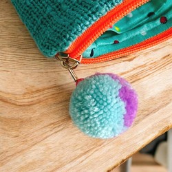 Pochette zippée Love Yoga teal