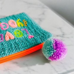 Zip pouch Love Yoga teal