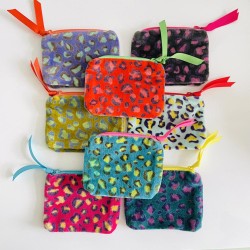 Pochette Mini Zip Velvet Leo