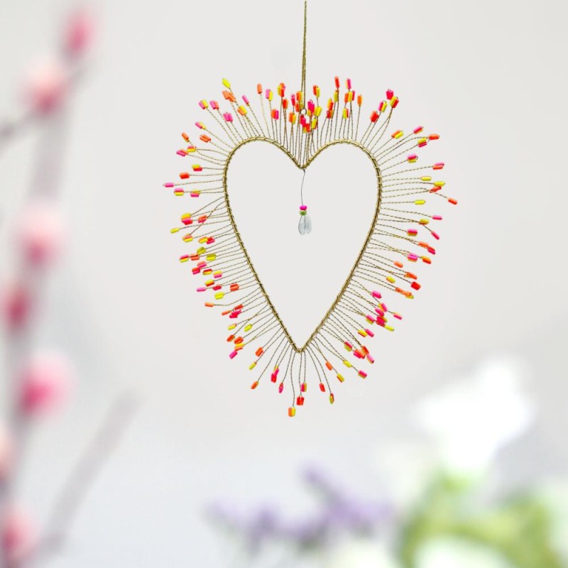 Dekoration FUNKEL Ultrafine Herz neon