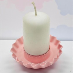 Kerzenhalter Flower Bicolor Enamel Rosa Orange