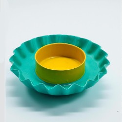 Kerzenhalter Flower Bicolor Enamel Green Yellow